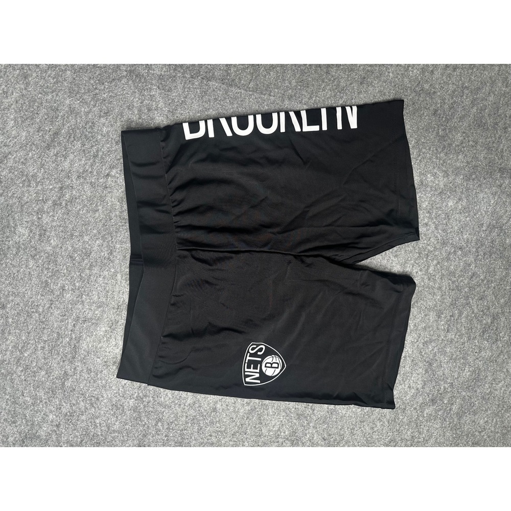 NBA Brooklyn Nets Womens Black Bike Shorts Athletic Yoga Gym FSL9590F